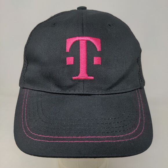 T Mobile Tuesdays Women's Mesh Back Strapback Hat Black Pink OSFA - Picture 2 of 7